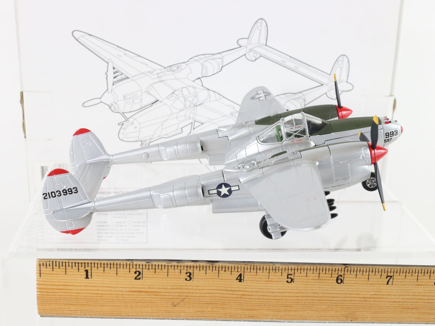 P-38 Silver Lightning Lockheed Fighter Plane Speccast 1:48 Marge Nose Art