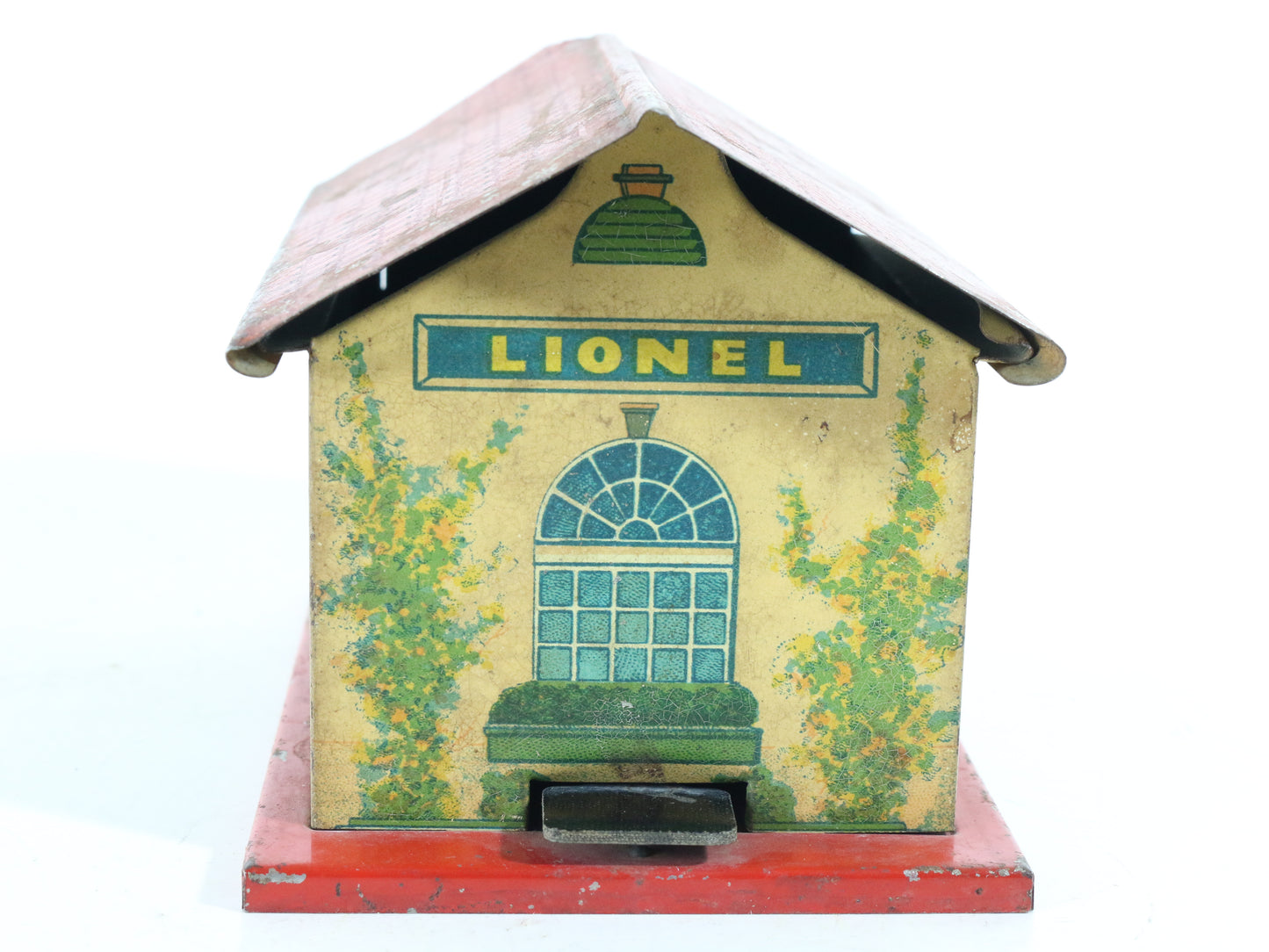 Lionel O Prewar 48w Yellow & Red Tin Whistle Station USA