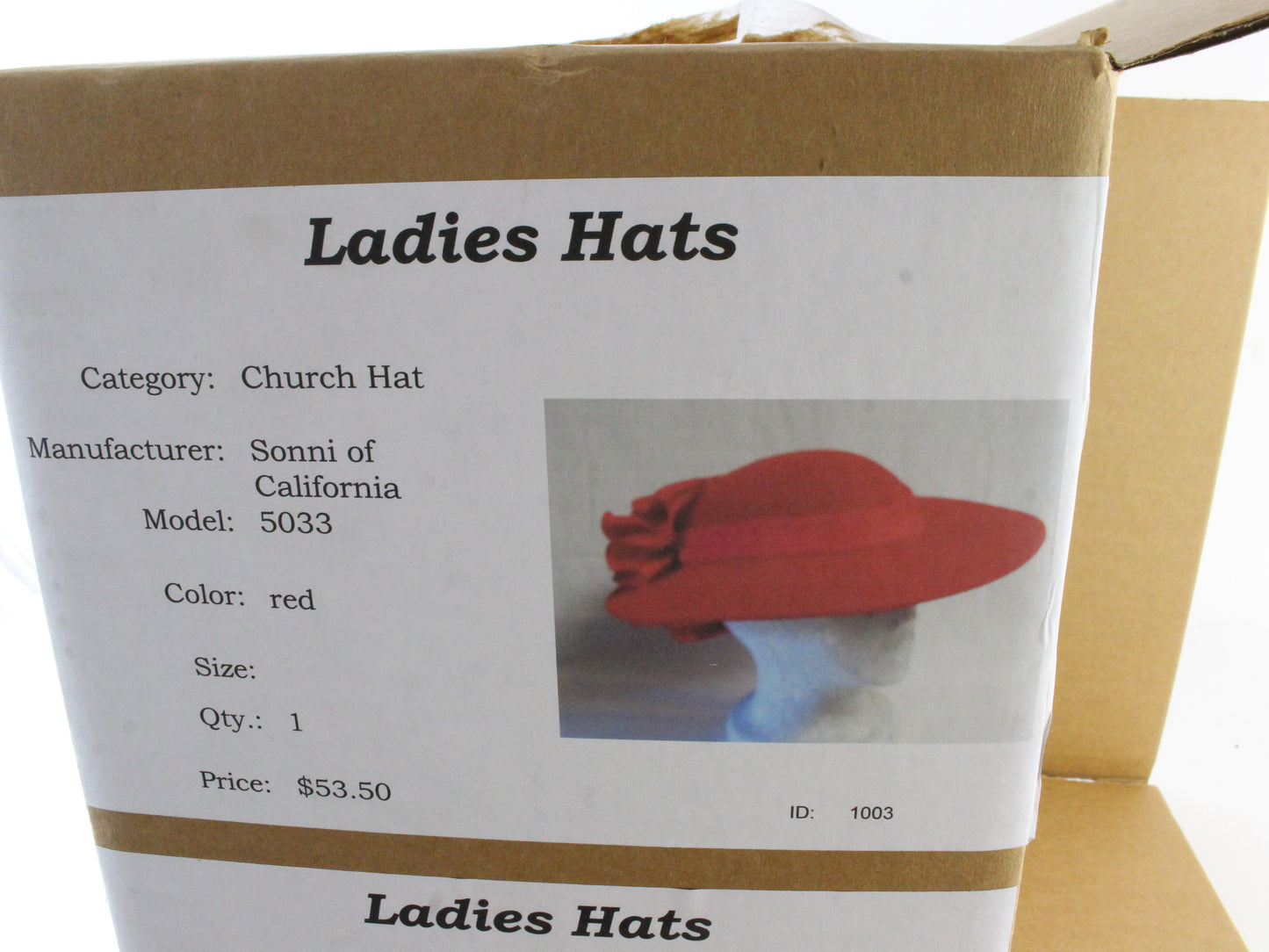 Sonni of California Ladies Elegant Boutique Red Wool Felt Hat W/ Bow 6 3/4 54cm