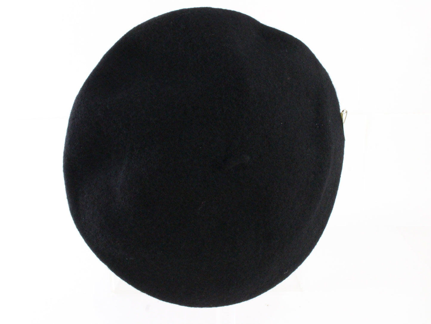 Lake of the Isles Mens Vintage Black Wool Felt Beret SMALL