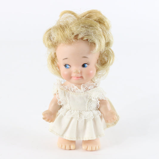 Vintage UDCO Pee Wees Blonde Doll with White Dress