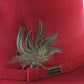 Dobbs Mens Classic Red Felt Fedora W/ Feathers and Pin MULTIPLE SIZES