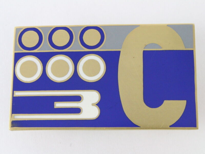 Lancia 3C Gold White Blue 2" Metal Emblem Badge