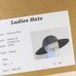 Sonni of California Ladies Boutique Black Wool Felt Hat 6 3/4 54cm