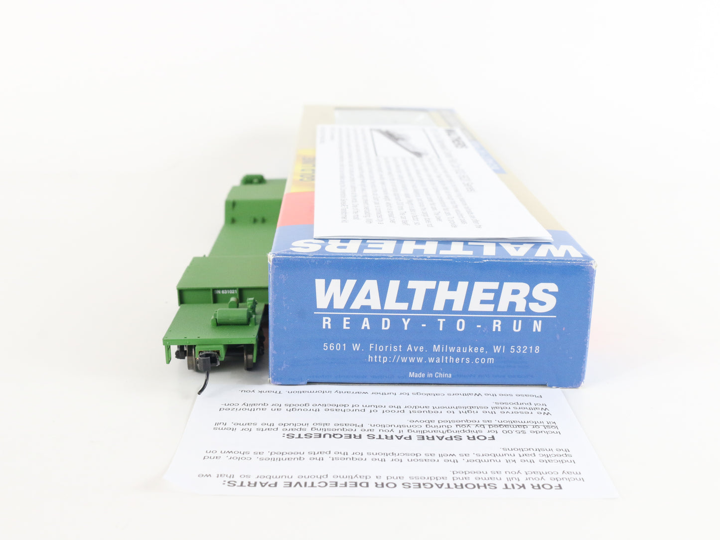 Burlington Northern BN 631021 81' 4 Truck Depressed Center Flat Car Walthers HO