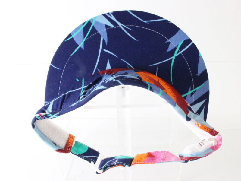 The Field Co Navy Blue Cotton Sun Visor W/ Tropical Flowers One Size