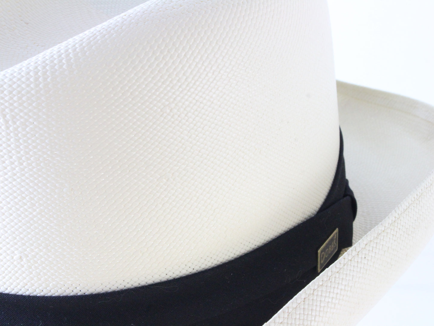 Dobbs Fifth Avenue Mens Natural White Straw Homburg W/ Black Band MULTIPLE SIZES