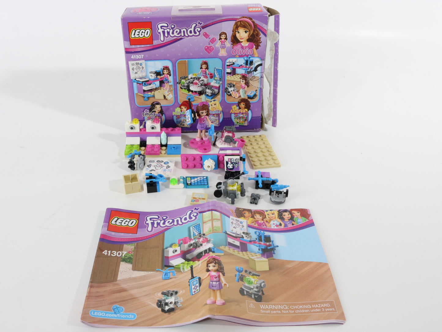 Lego Friends Olivias Creative Lab Mostly Built Set 41307 W/ Box & Instructions