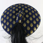 Sonni of California Ladies Fancy Royal Blue and Gold Wool Felt Hat 7 1/8 57cm