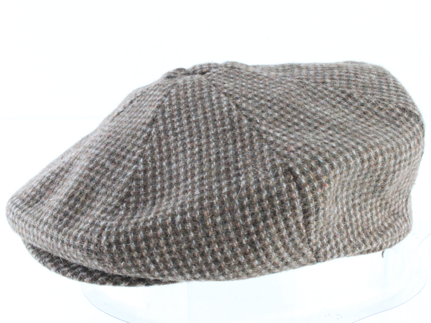 Mens Vintage Brown Mix Checkered Ivy League Cap SMALL