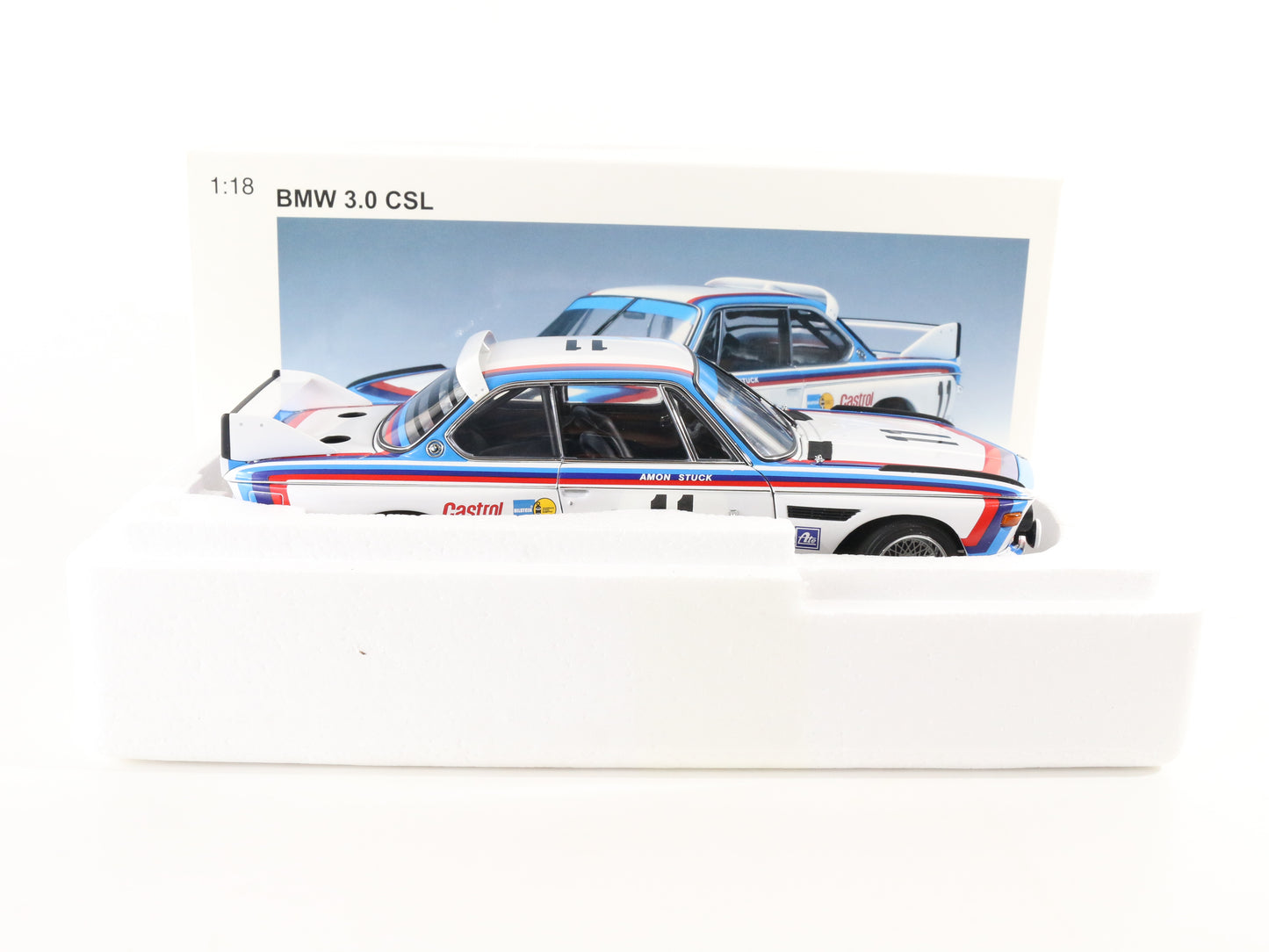 1973 BMW 3.0 CSi SPA Amon Stuck #11 Autoart Millennium 1:18 Model Car 87347