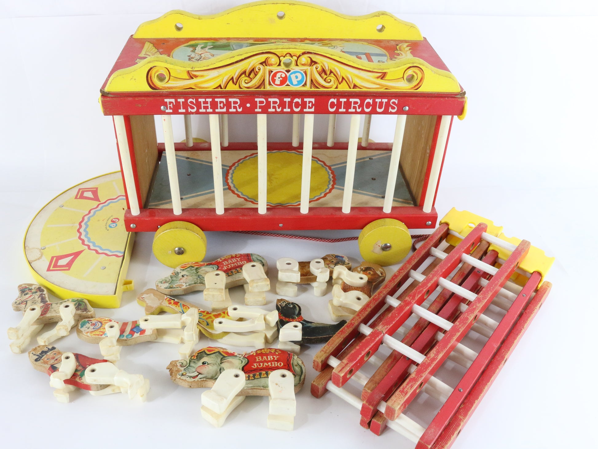 Fisher Price Wooden Circus Wagon with Animals, Vintage