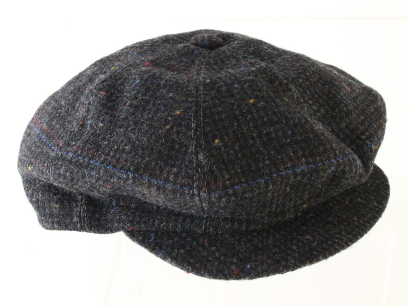 Borsalino Mens Charcoal Mix Felt Ivy Cap Newsboy Style 6 7/8 55cm