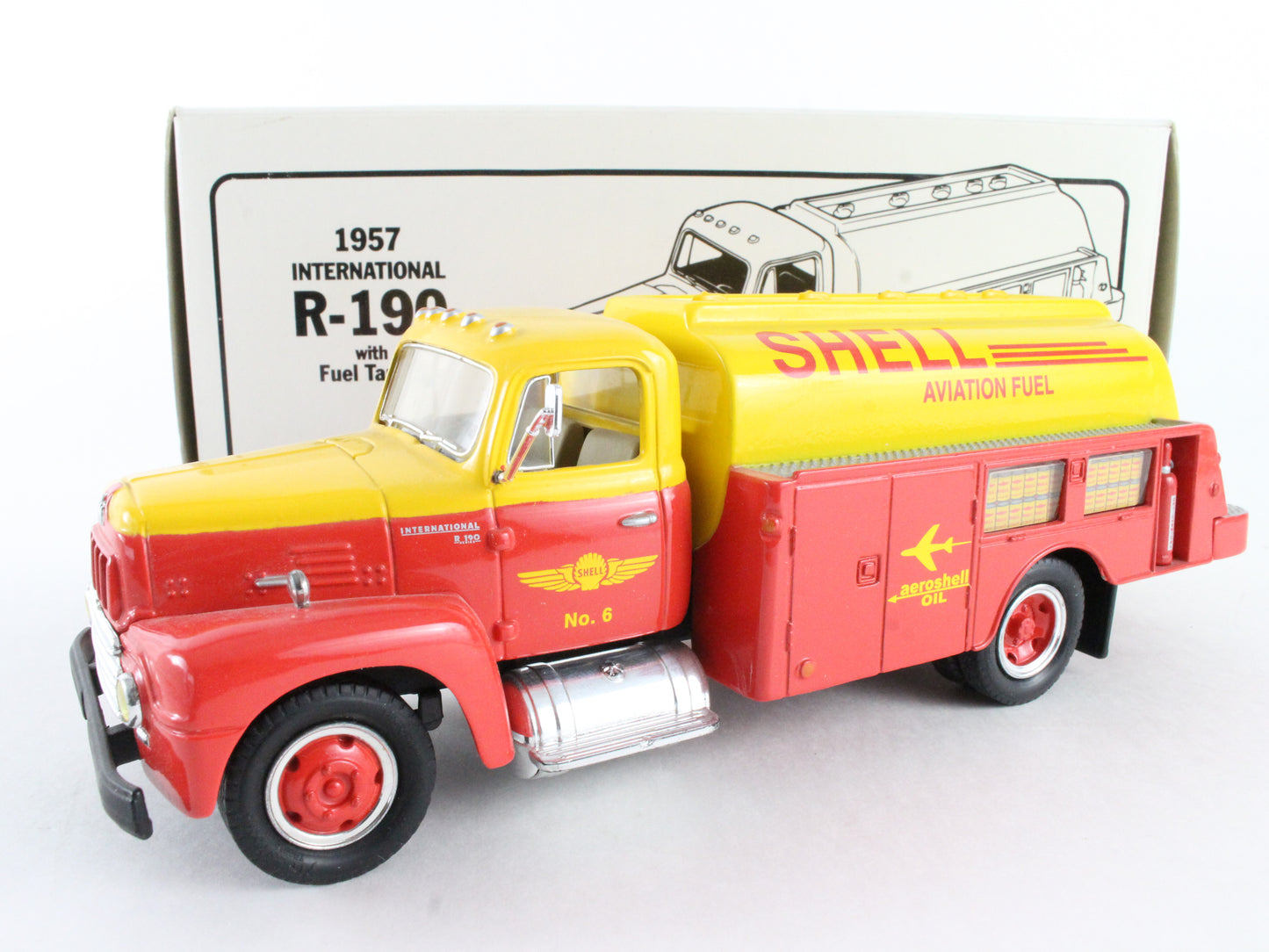 1957 International R-190 Fuel Tanker Shell Aviation Fuel First Gear 1:34 29-1270