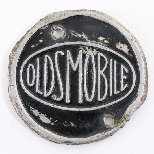 Oldsmobile Black & Silver Vintage Metal Automobile Emblem Badge 2.25"