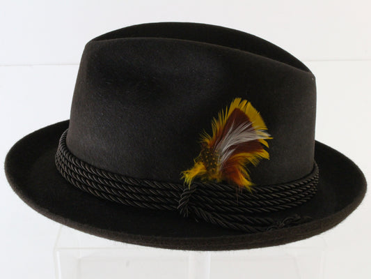 Royal Biltmore Gregory Mens Black Oak Brown Felt Fedora MULTIPLE SIZES