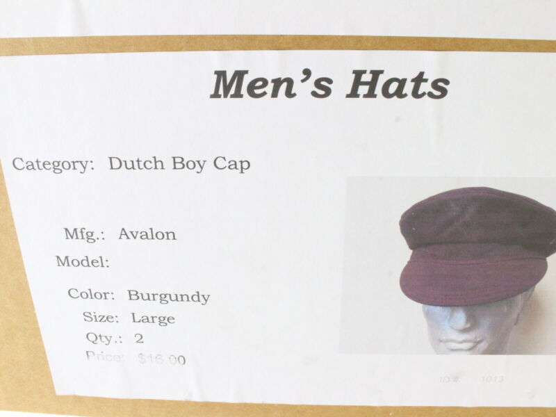 Avalon Classic Mens Burgundy Dutch Boy Cap L