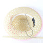 Sonni of California Ladies Boutique Natural Tan Straw Hat W/ Pink Trim 7 56cm