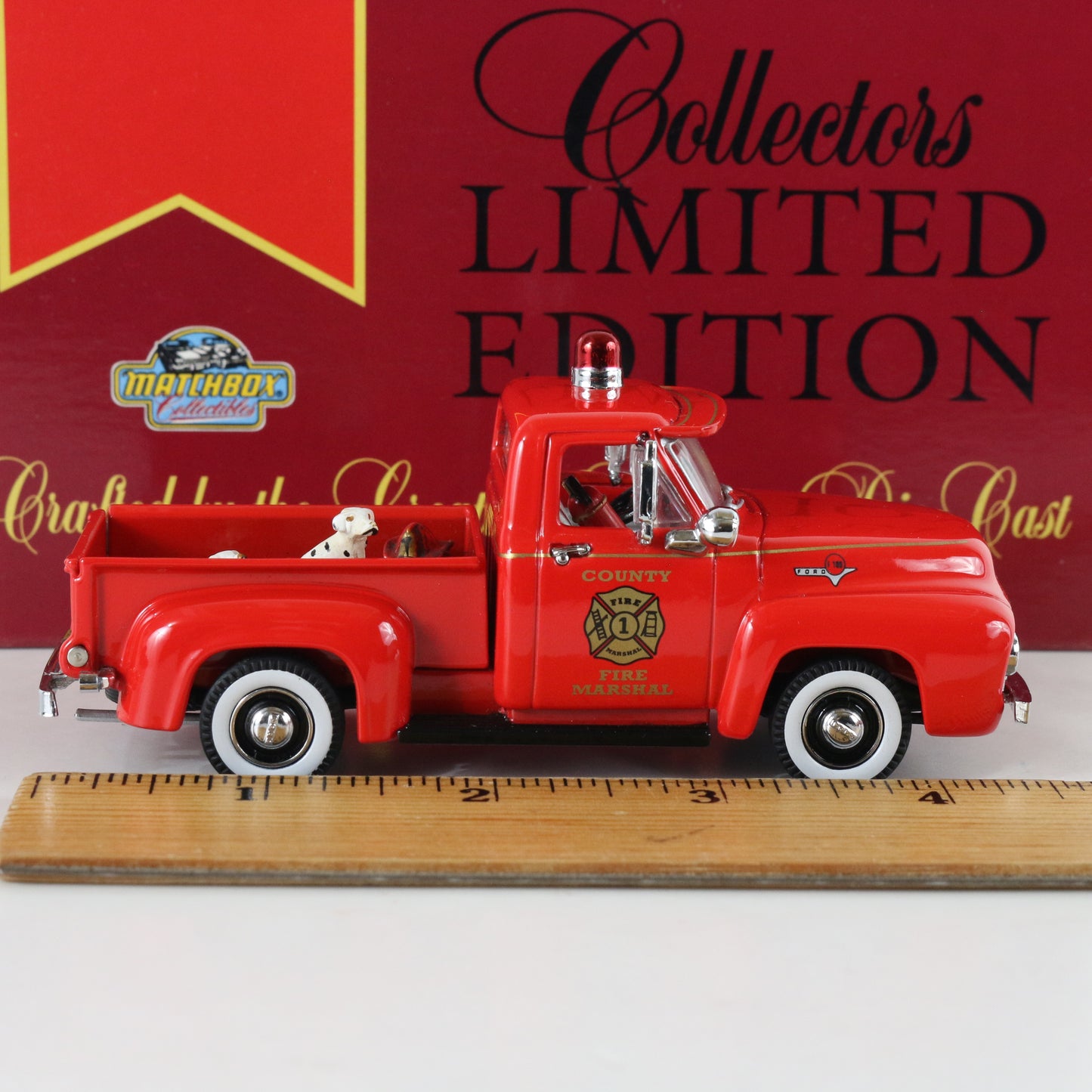 1955 Ford F-100 County Fire Marshal Truck Le Dinky Matchbox 1:43 Yrs06/sa-m