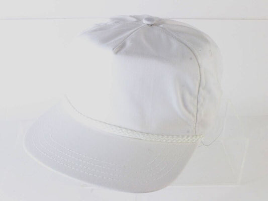 Langenberg Hat Co Mens White Cap Ballcap W/ Rope Detail MEDIUM RETRO