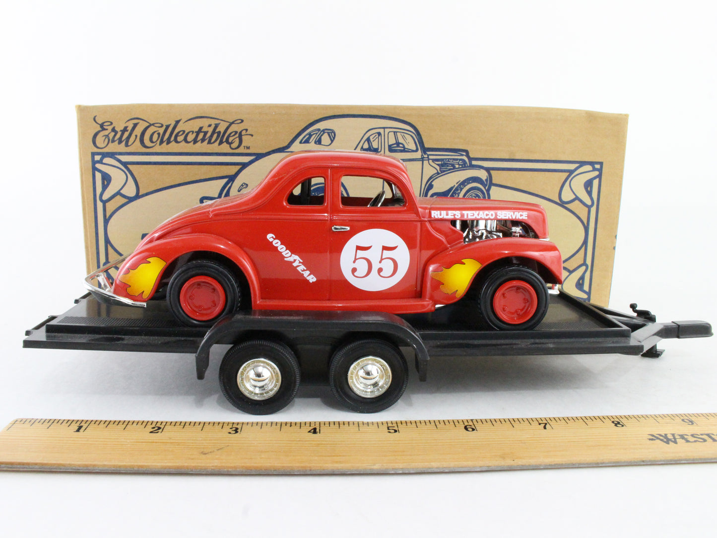 1940 Ford Coupe W/ Trailer Texaco ERTL 1:25 Scale Model 19412 w/ Box