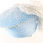Tim Crawford Ladies Boutique Sky Blue Straw Hat W/ Flower 6 5/8 53cm