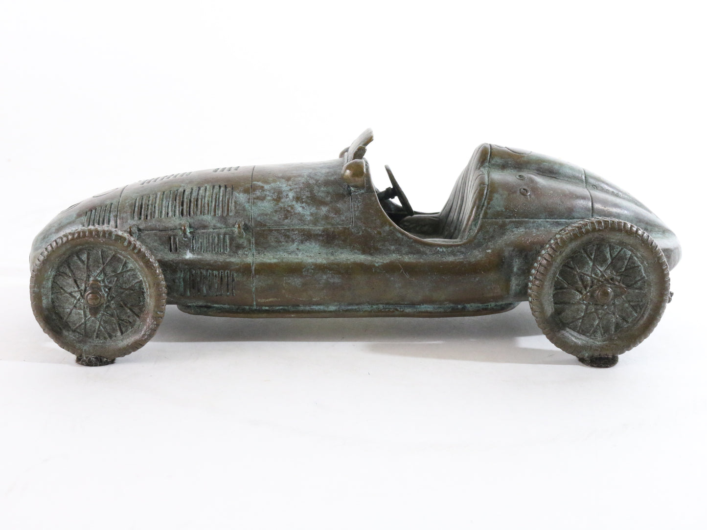 Maitland Smith Bronze Race Car W196 Model Mercedes Streamliner 10" 3lbs 13oz