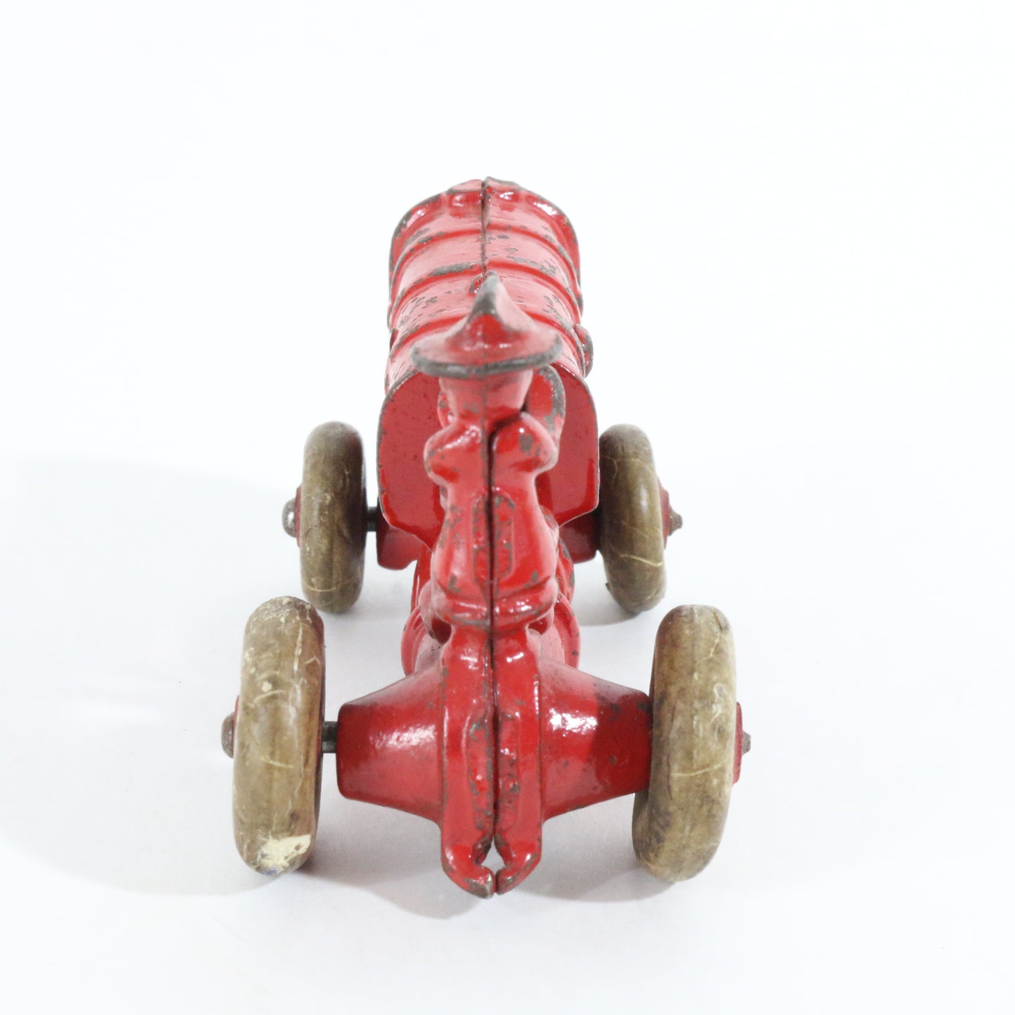 Vintage Cast Iron Red Fordson Tractor w/ Driver Arcade 3.5��� Balloon Wheels