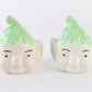 Vintage Pixie Elf Head Salt & Pepper Shakers Ceramic 3.5 In