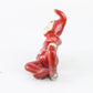Vintage Red Suit Pixie Elf Reclining On Green Log Planter Ceramic 7 In
