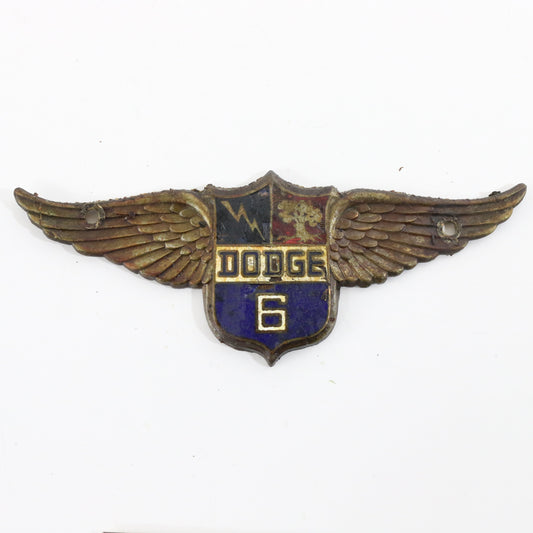 Dodge 6 Wings Antique Metal Automobile Emblem Badge 5��� ca. 1920s