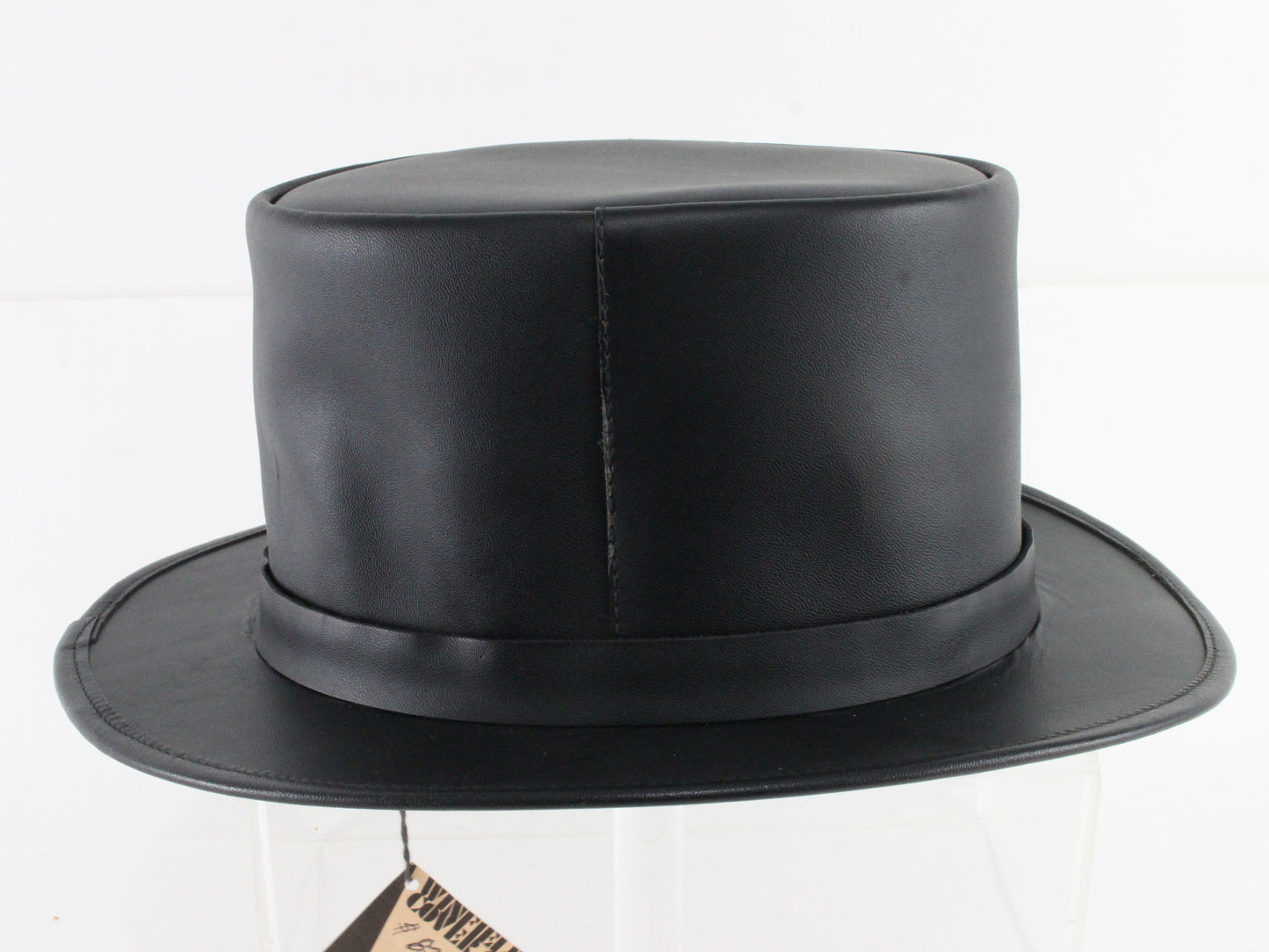 Winfield Cover Black Leather Mens Vintage Top Hat Small S