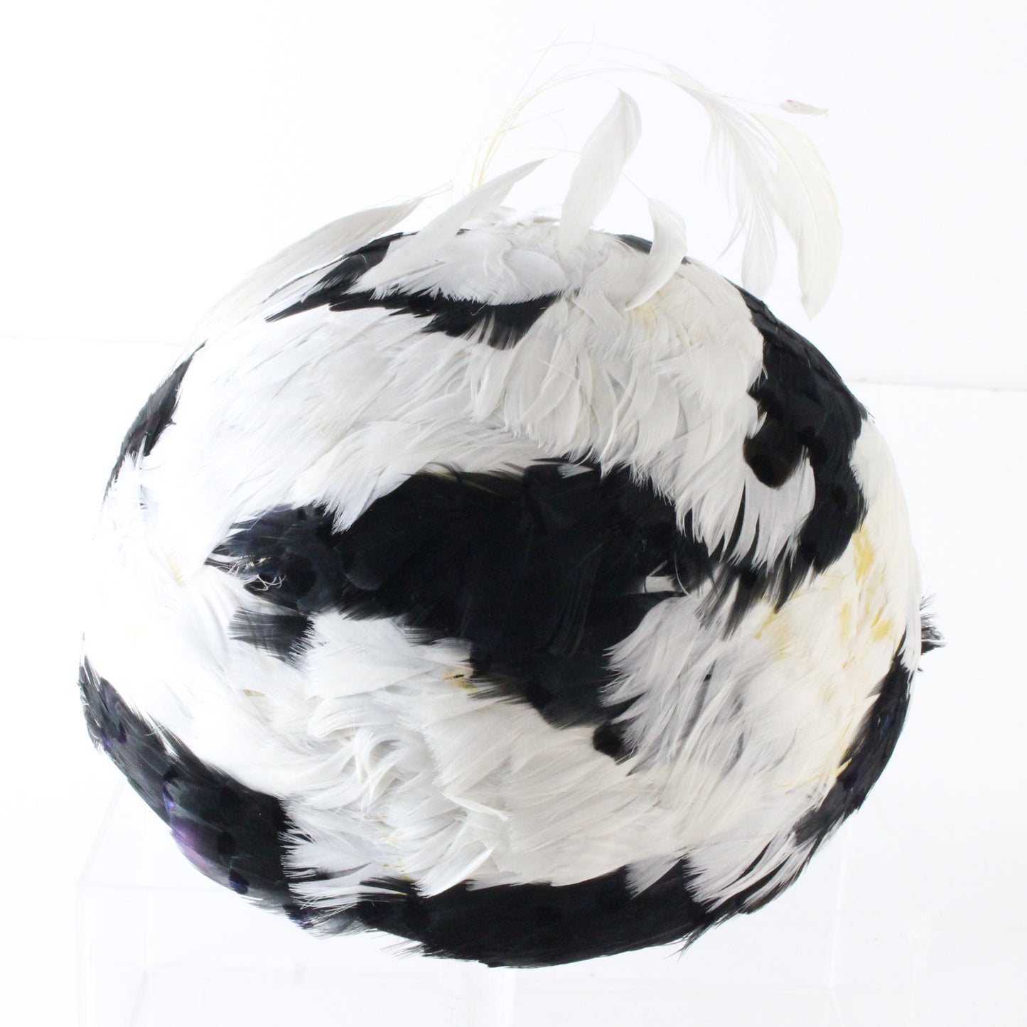 Jack Mcconnell New York Ladies Black and White Wool Felt Dress Hat 7 1/8 57cm