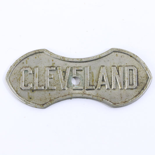 Cleveland Original Antique Metal Automobile Emblem Radiator Badge 3"