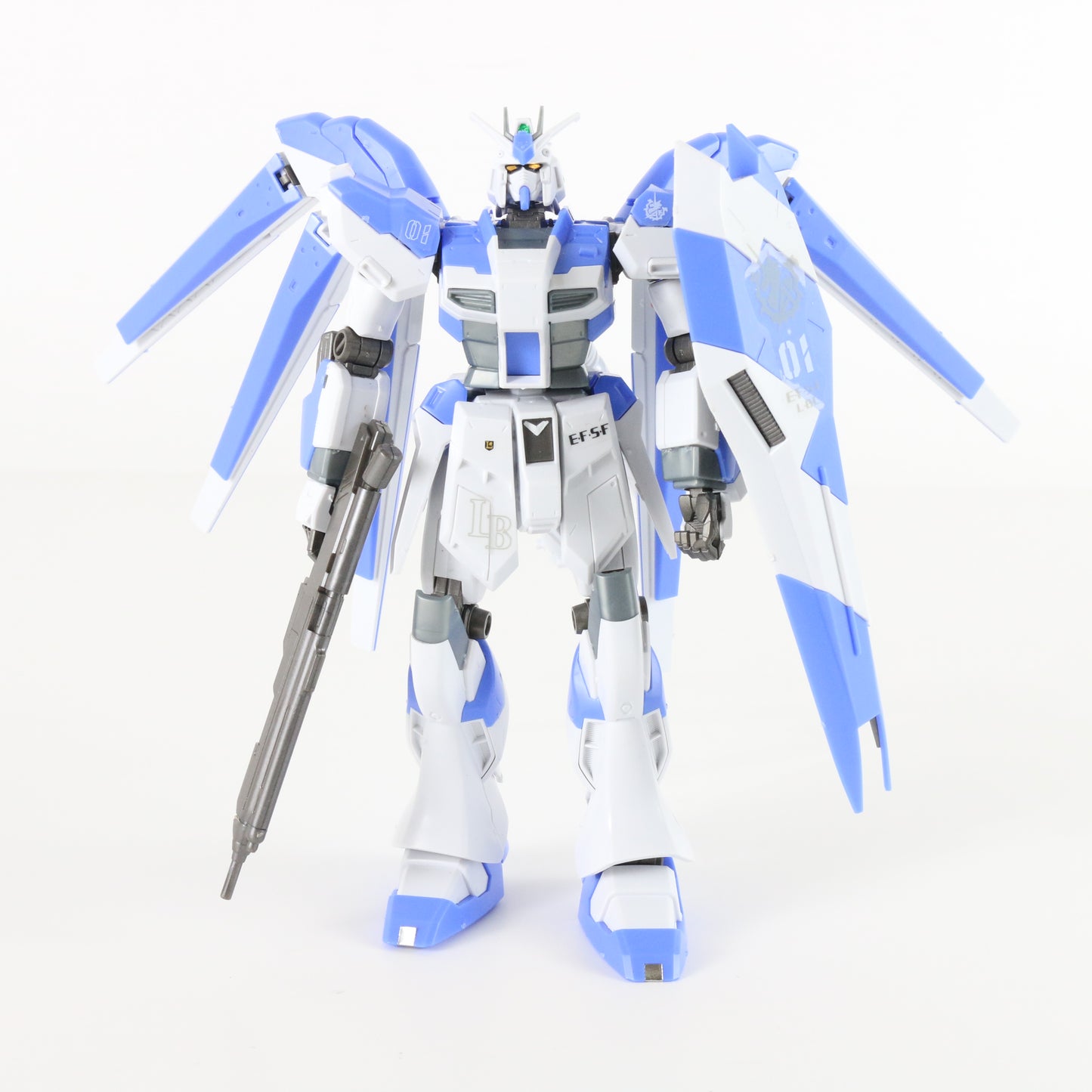 Hi-NU Chars Counterattack Gundam Mobile Suit Hguc Bandai 1:144 Model BUILT