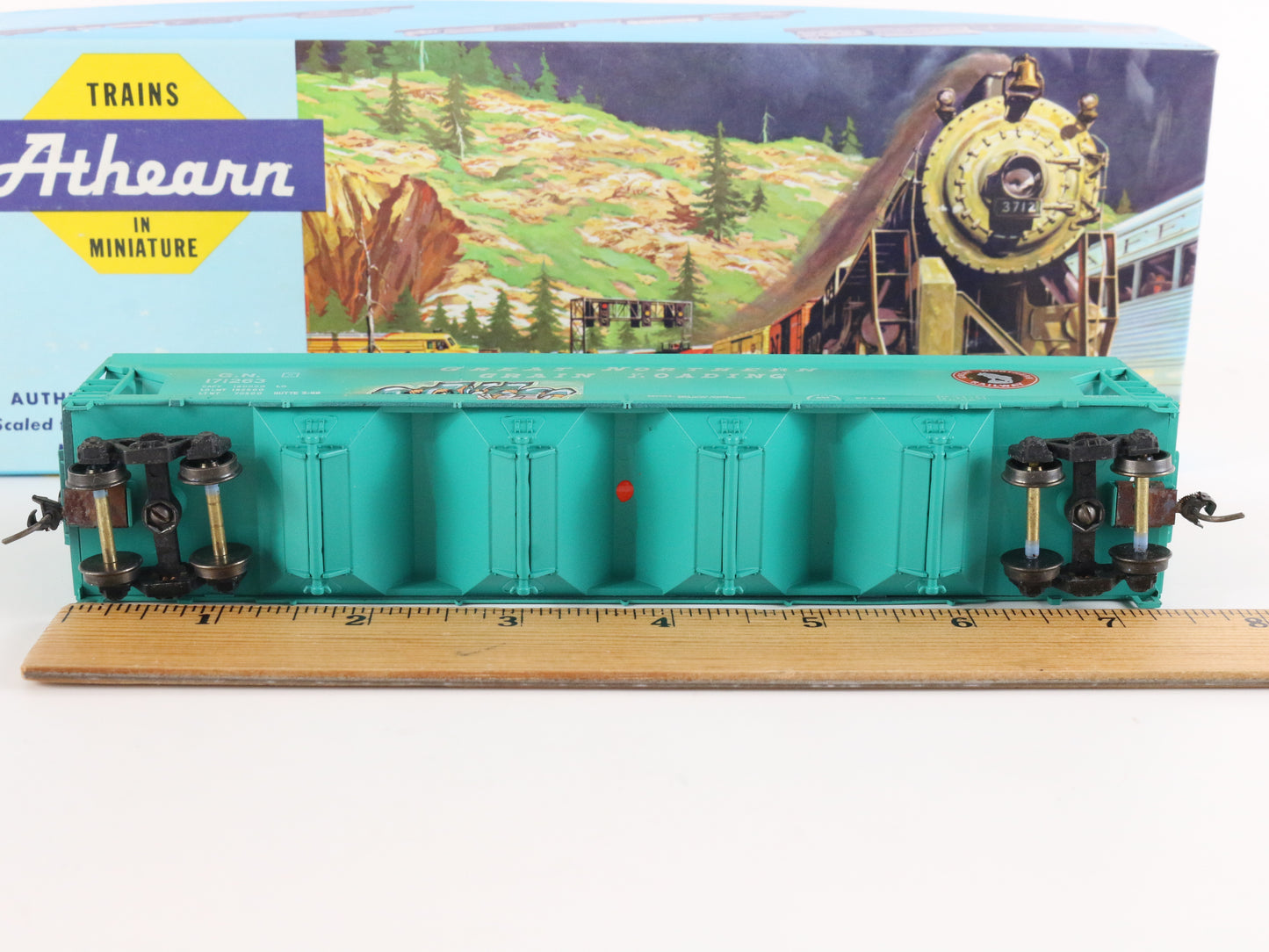 Great Northern GN 171263 Grain Loading 4 Bay Hopper Car Athearn? HO ASSEMBLED