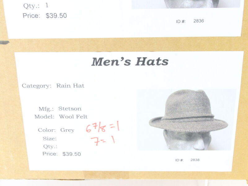 Stetson Mens Brown Wool Felt Rain Hat W/ Red Feather MULTIPLE SIZES