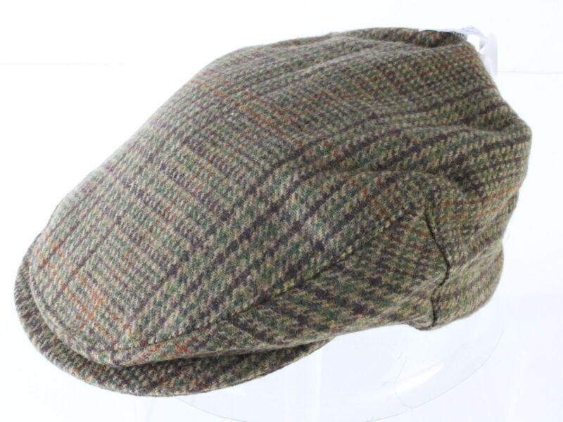 John Hanley & Co Ltd Mens Brown Plaid Ivy Cap NEWSBOY CAP 7 1/8 57cm