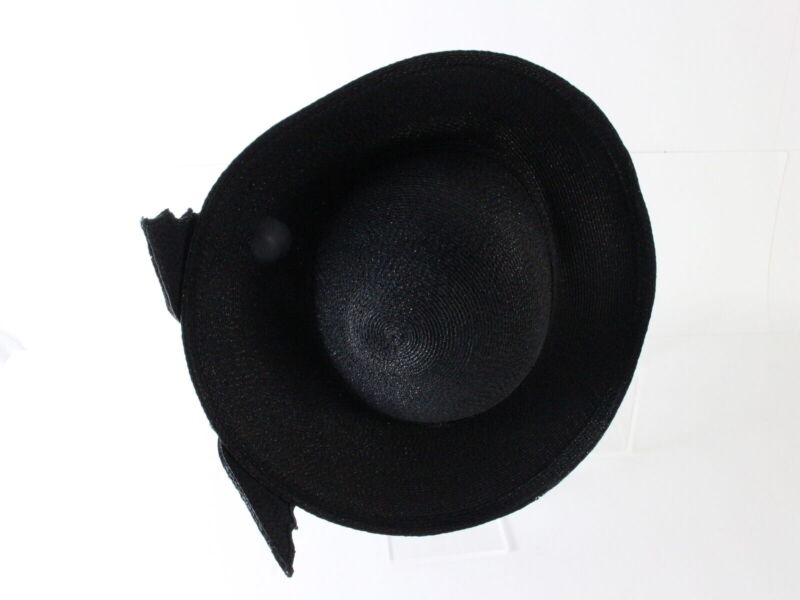 George Zamaul New York Ladies Black Boutique Hat W/ Rhinestones 7 56cm