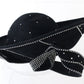 George Zamaul Couture Ladies Black Felt Boutique Hat W/ Rhinestones 7 56cm