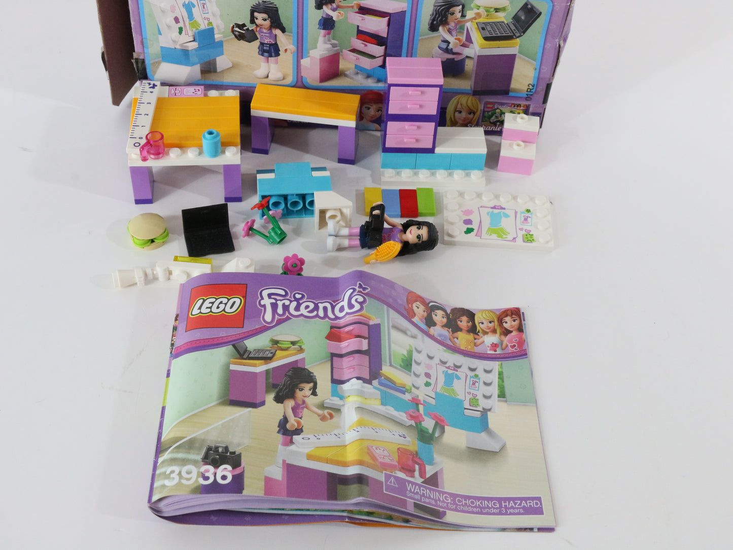 Lego Friends Emmas Fashion Design Studio Partly Built 3936 + Box Instructions