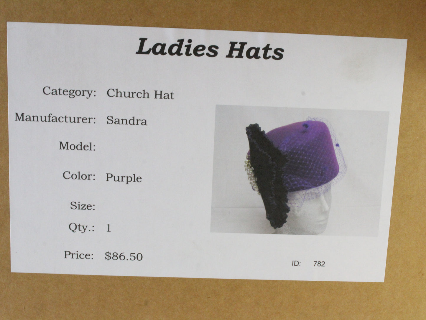 Sandra New York Elegant Purple Wool Felt Ladies Dress Hat W/ Beads 7 56cm