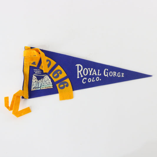 Royal Gorge Colorado 1966 Fabric Felt Flag Pennant