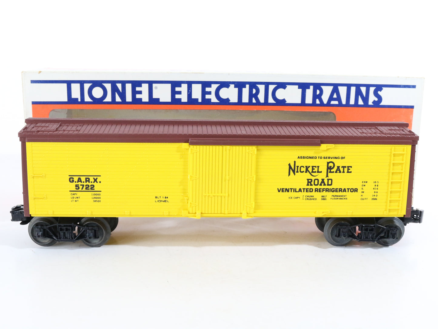 Lionel O 6-5722 Nickel Plate Road Garx Ventilated Woodside Reefer Car