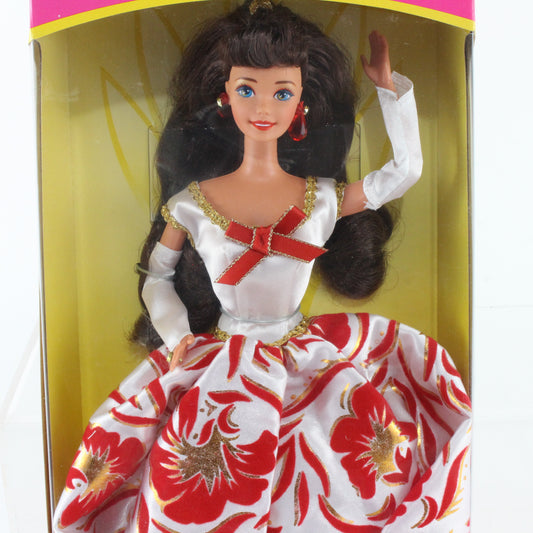 Evening Flame Barbie Brunette With White And Red Gown 15533 Canadian Release