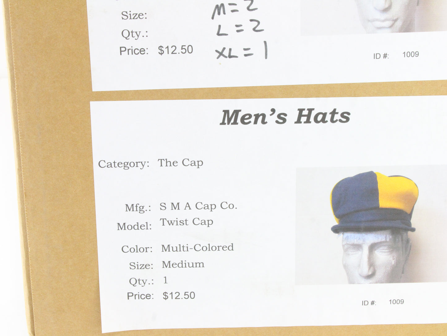 SMA Cap Co Mens Navy Blue and Yellow Cotton Blend Sport Cap M