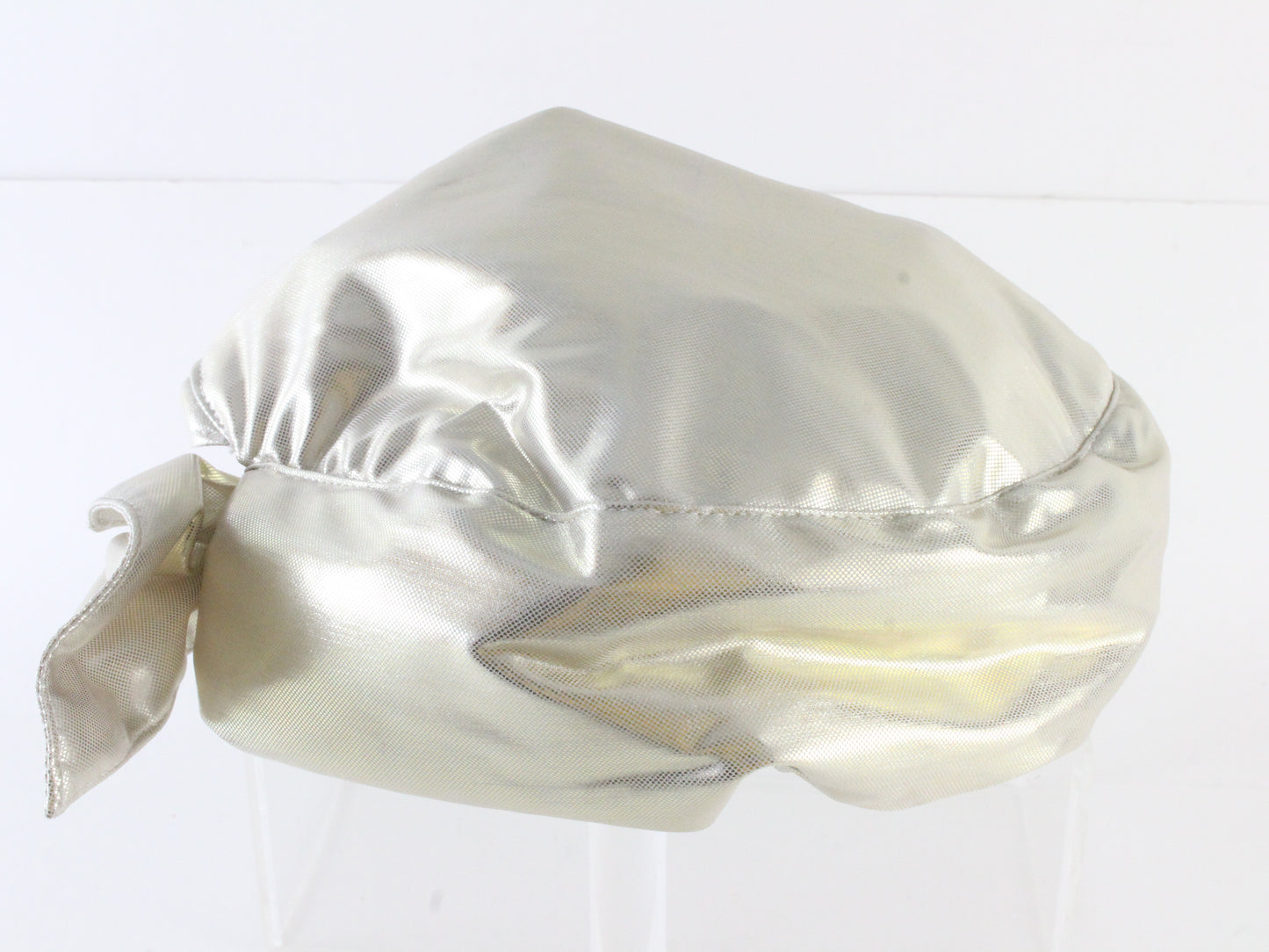 Jojace of California Ladies Fancy Pearl White Foil Turban One Size