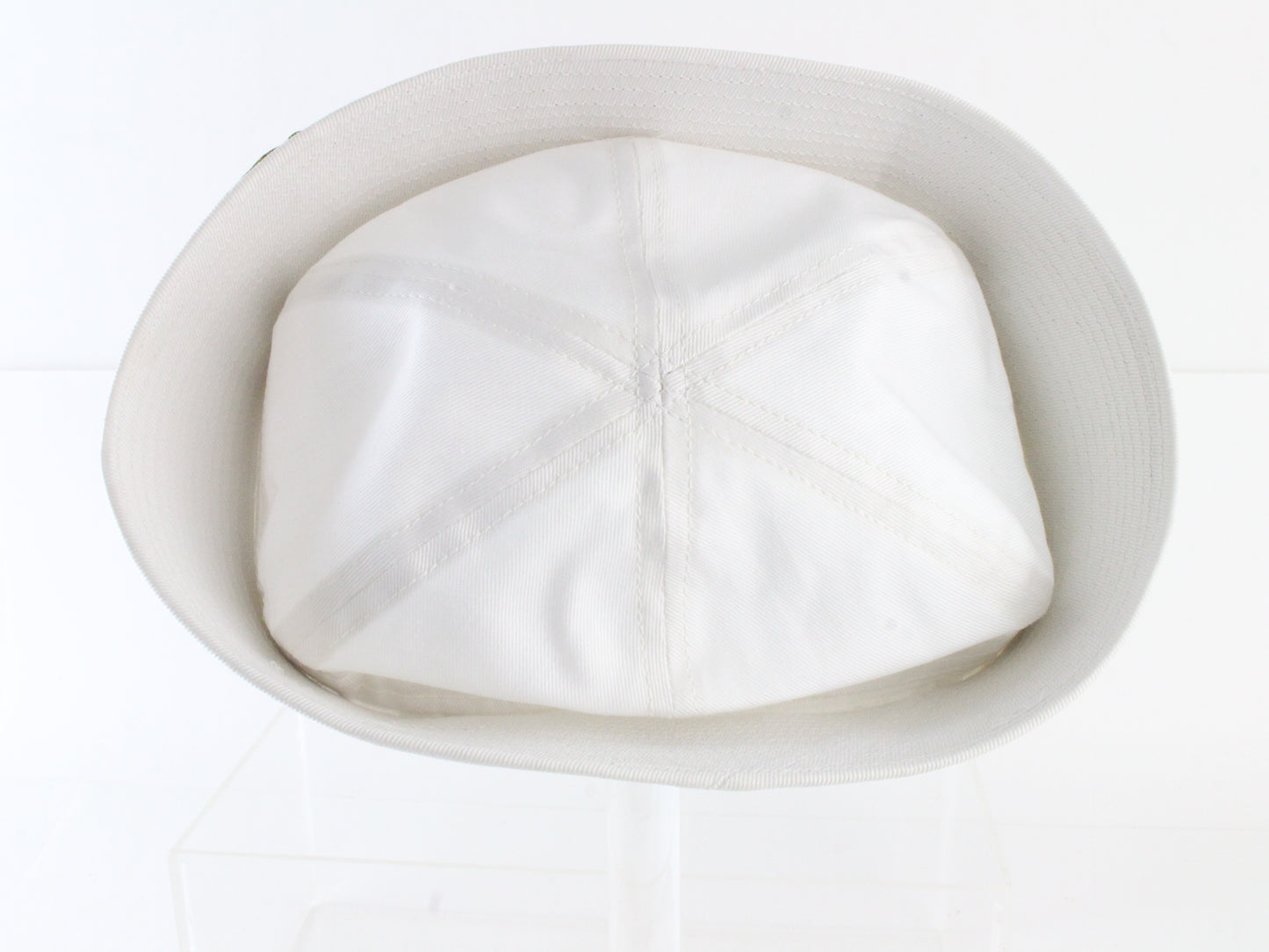 Ladies White Cotton Sailor Hat W/ Gold Design MULTIPLE SIZES