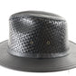 Heinschel Hat Co Usa Mens Black Genuine Basket Weave Leather Hat MULTIPLE SIZES