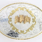 Vintage Silver & Gold Three Headed Metal Belt Buckle 4" Mexico